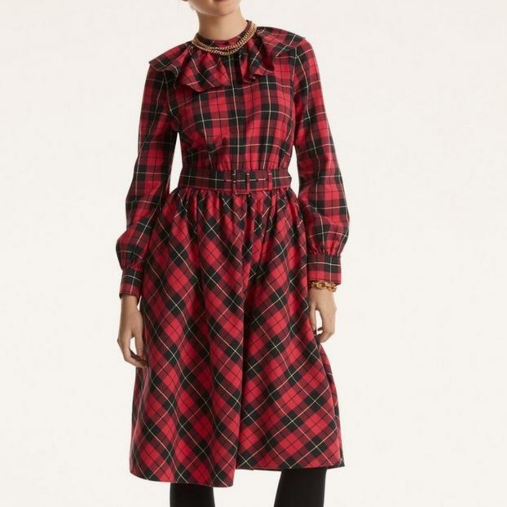 Brooks Brothers Flannel Tartan Belted Shirt Dress